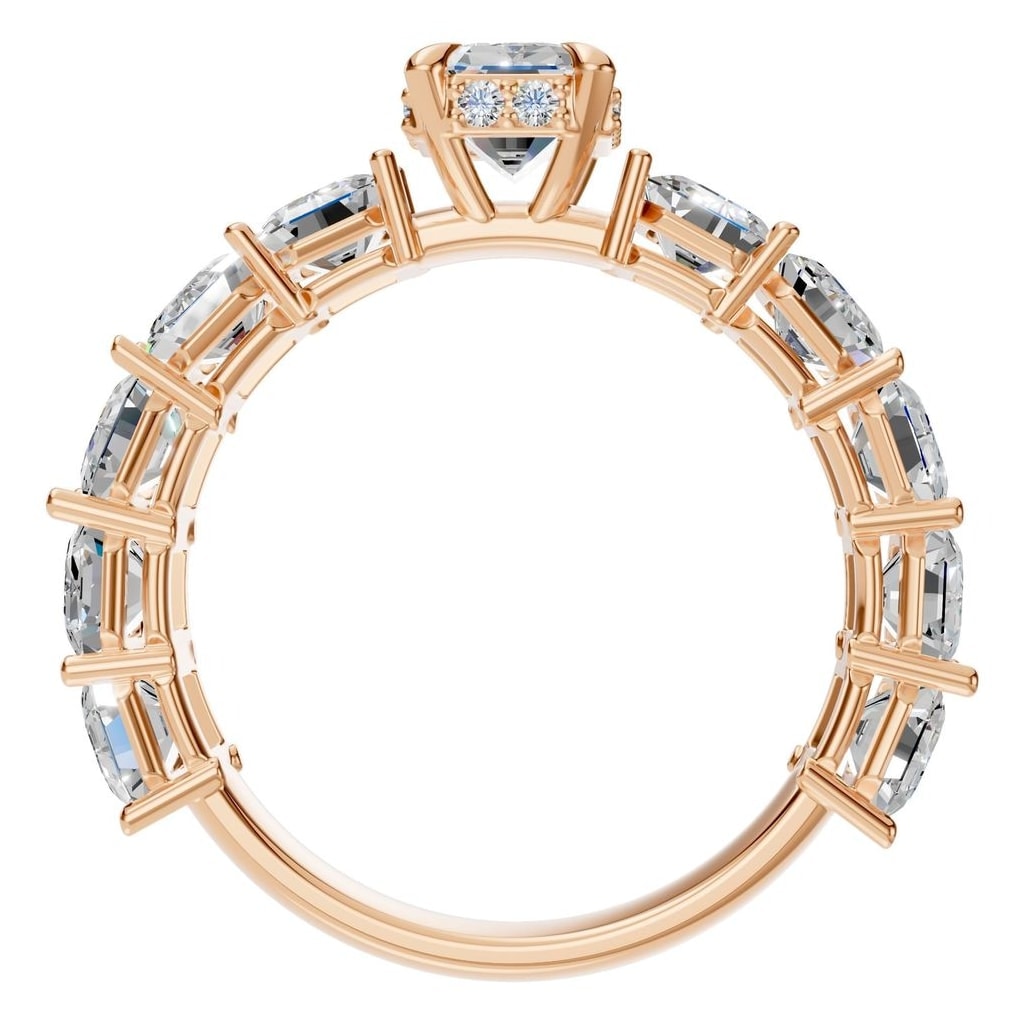 RI-5293 Rose Gold Ring SET - Top View