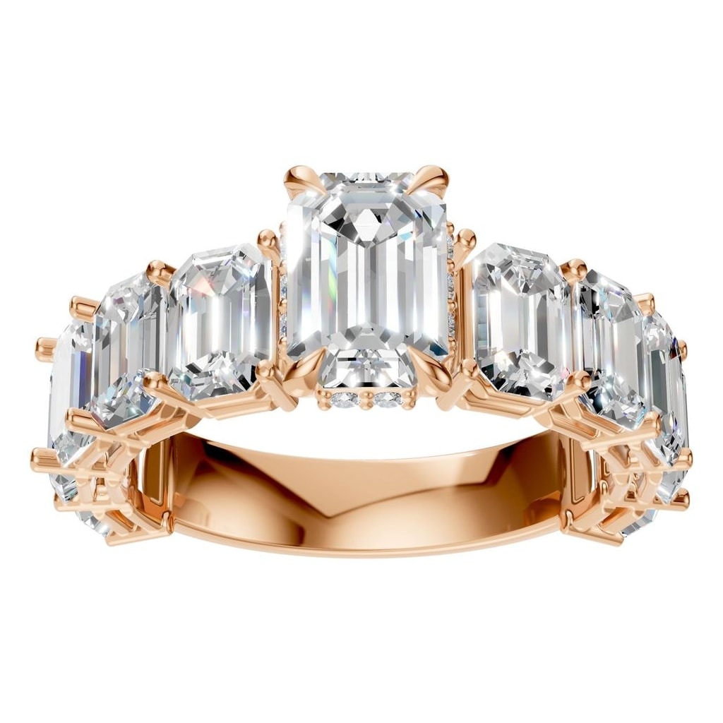 RI-5293 Rose Gold Ring SET - Front View