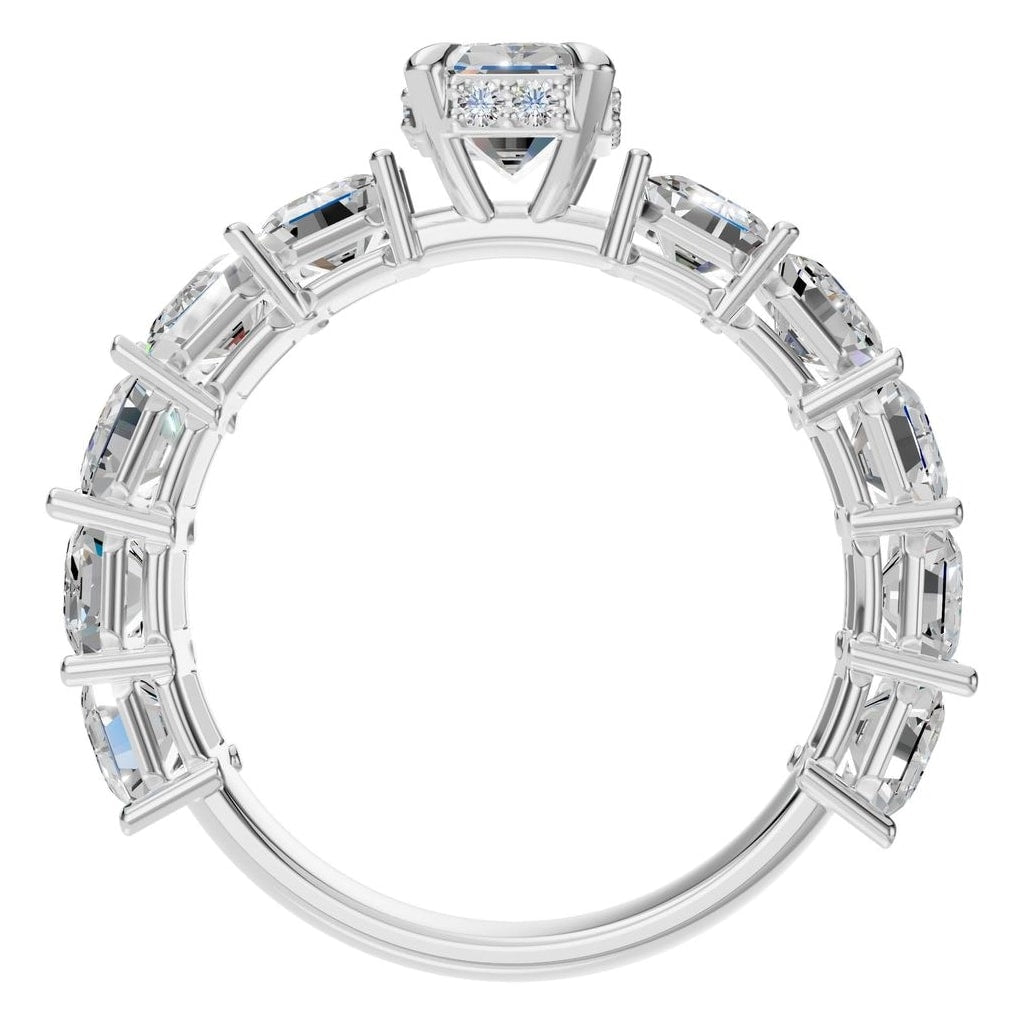 RI-5293 White Gold Ring SET - Top View