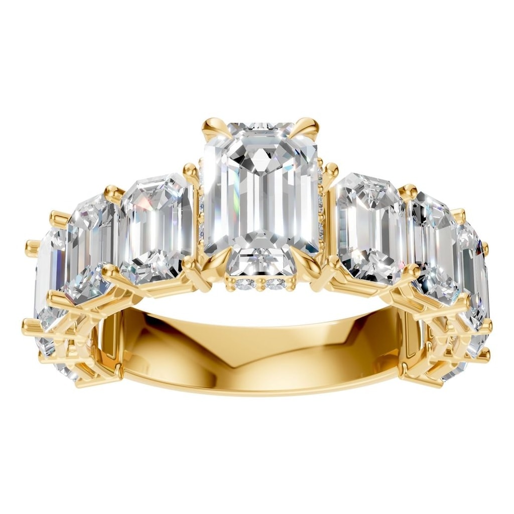 RI-5293 Yellow Gold Ring SET - Front View