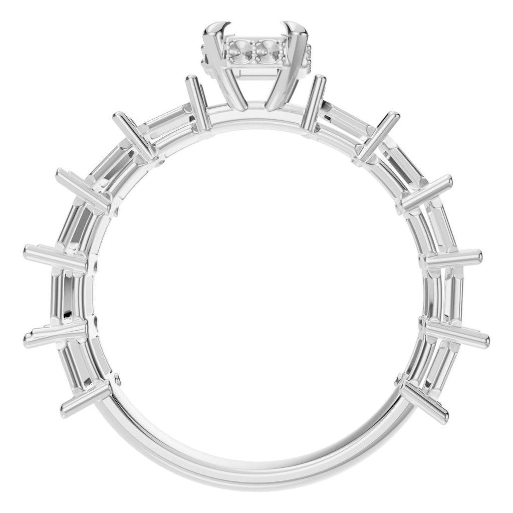 RI-5293 White Gold Ring UNSET - Top View