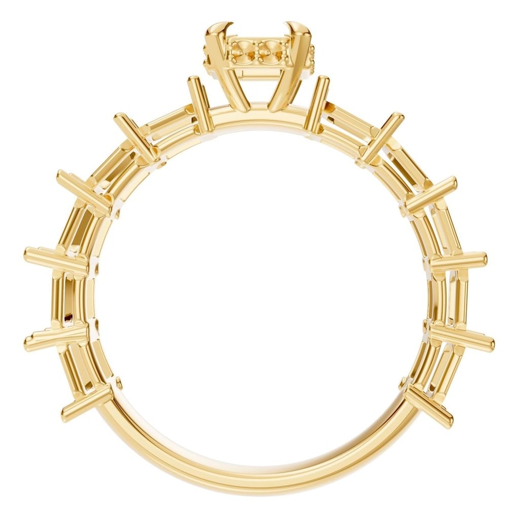RI-5293 Yellow Gold Ring UNSET - Top View