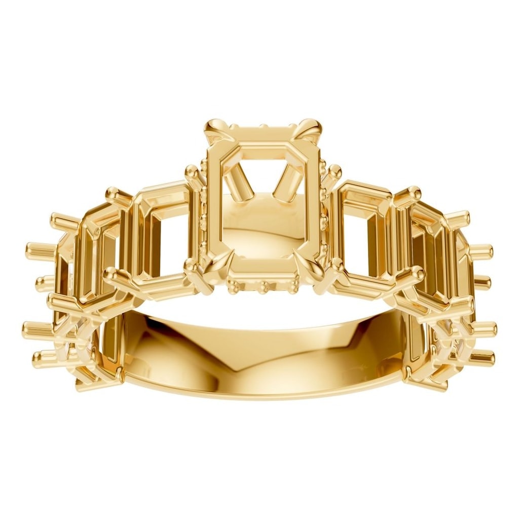 RI-5293 Yellow Gold Ring UNSET - Front View