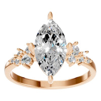 RI-5352 Rose Gold Ring SET - Front View