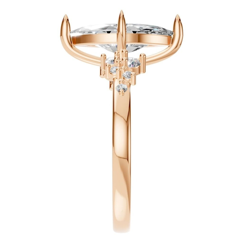 RI-5352 Rose Gold Ring SET - Side View