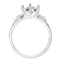 RI-5352 White Gold Ring SET - Top View