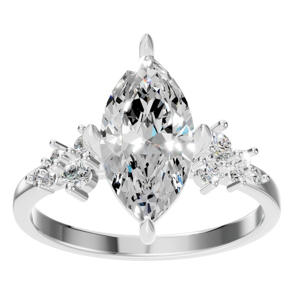 RI-5352 White Gold Ring SET - Front View