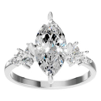 RI-5352 White Gold Ring SET - Front View
