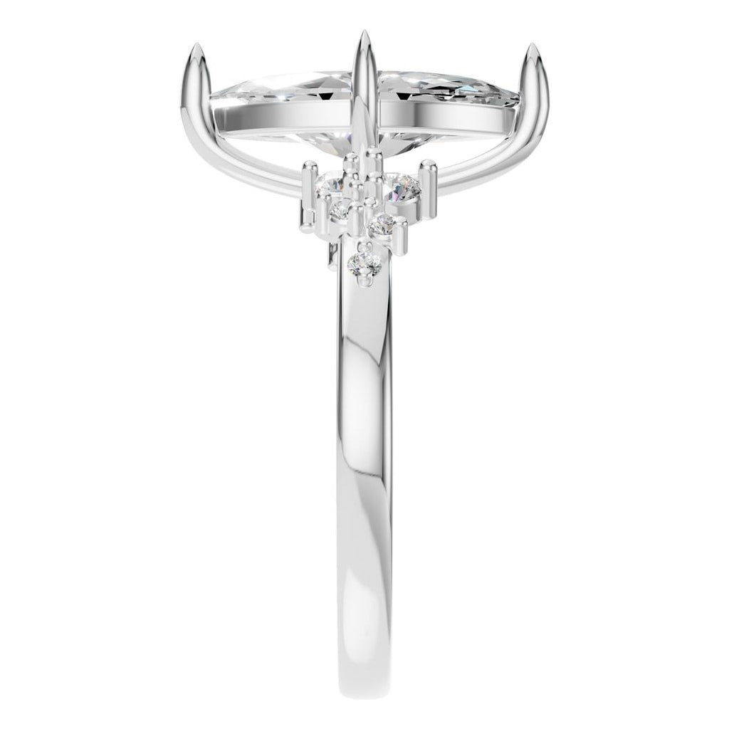 RI-5352 White Gold Ring SET - Side View
