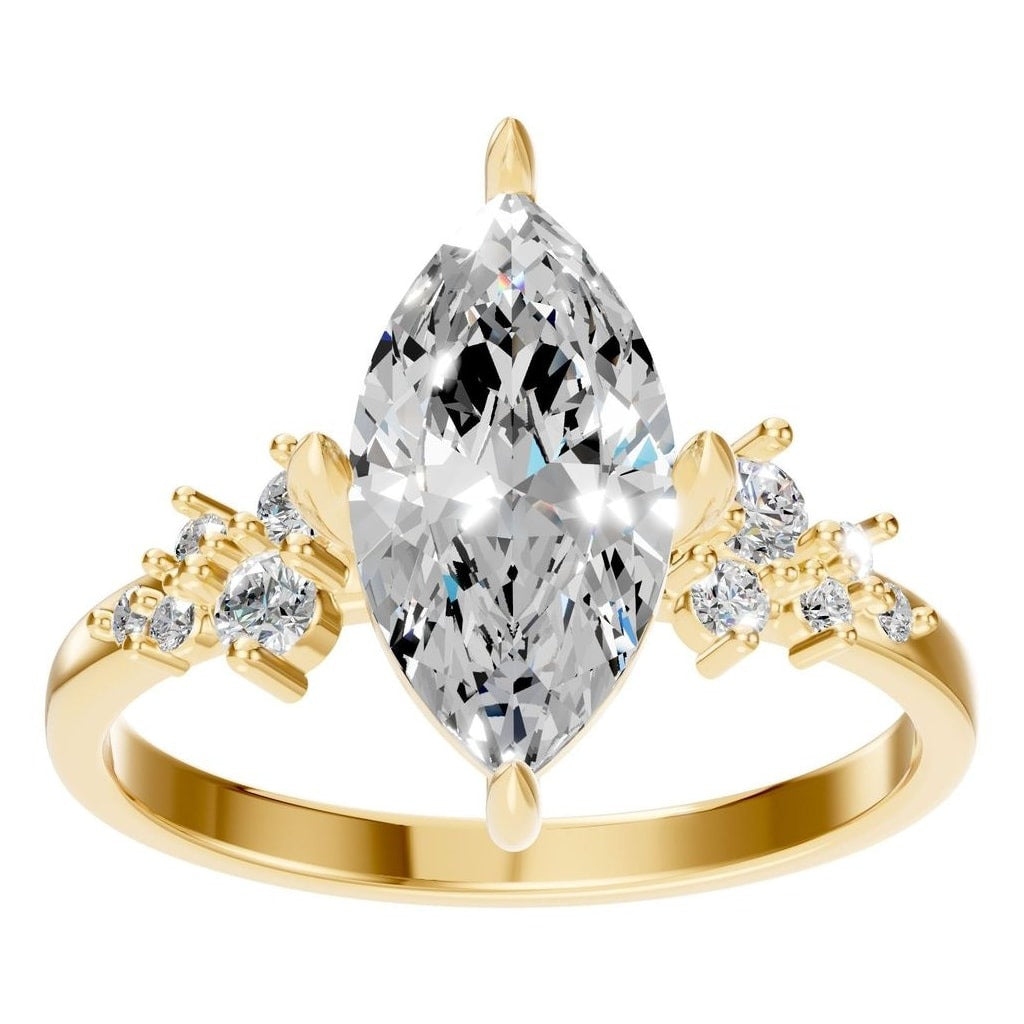 RI-5352 Yellow Gold Ring SET - Front View
