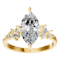 RI-5352 Yellow Gold Ring SET - Front View