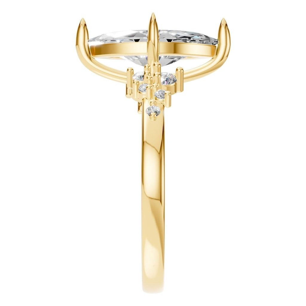 RI-5352 Yellow Gold Ring SET - Side View