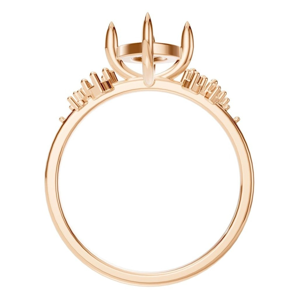 RI-5352 Rose Gold Ring UNSET - Top View