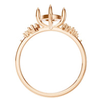 RI-5352 Rose Gold Ring UNSET - Top View