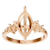 RI-5352 Rose Gold Ring UNSET - Front View