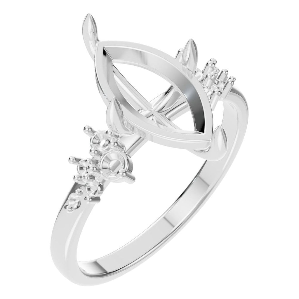 RI-5352 White Gold Ring UNSET - Main View