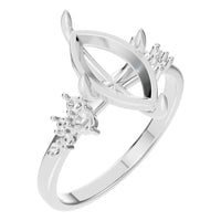 RI-5352 White Gold Ring UNSET - Main View