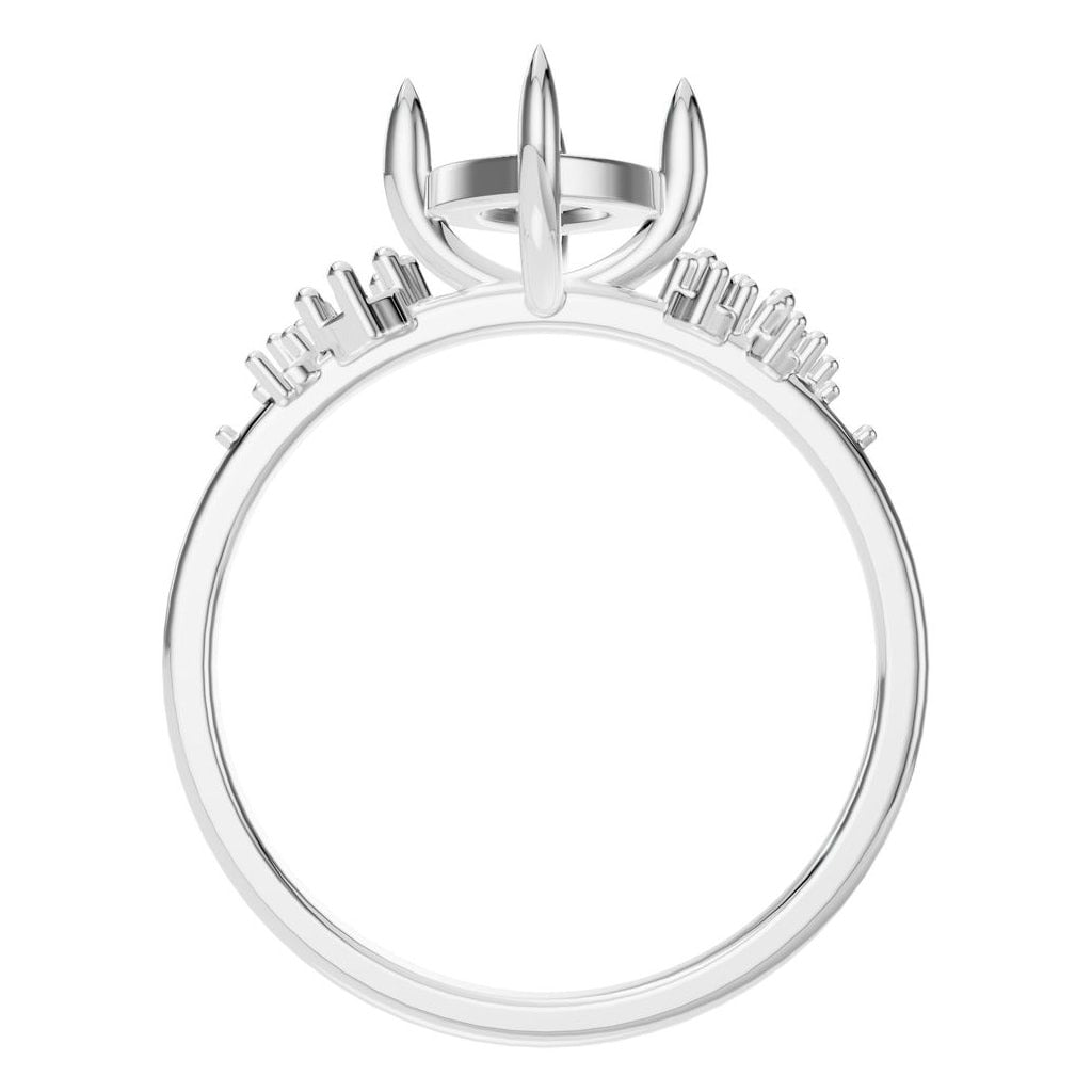 RI-5352 White Gold Ring UNSET - Top View