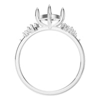 RI-5352 White Gold Ring UNSET - Top View