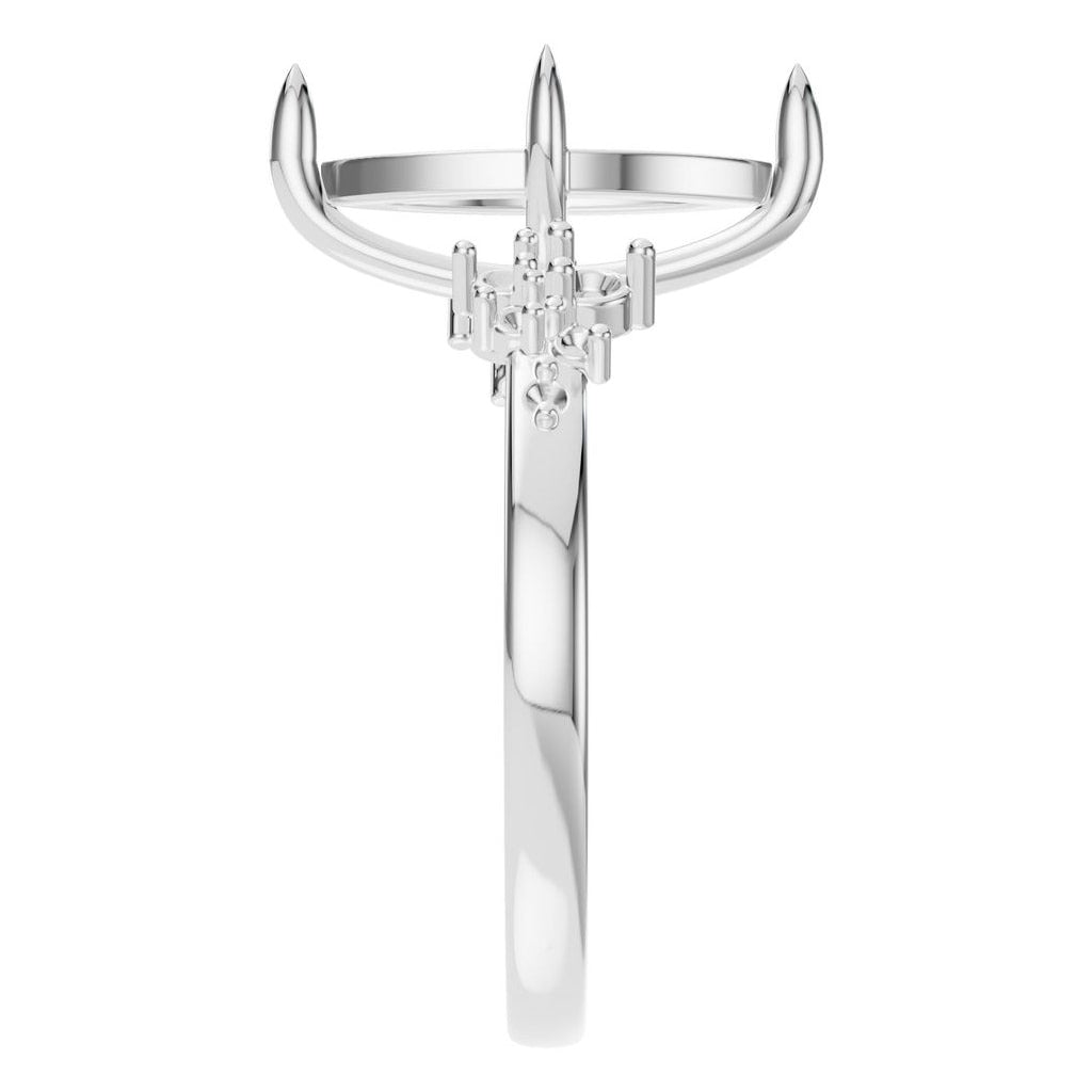 RI-5352 White Gold Ring UNSET - Side View