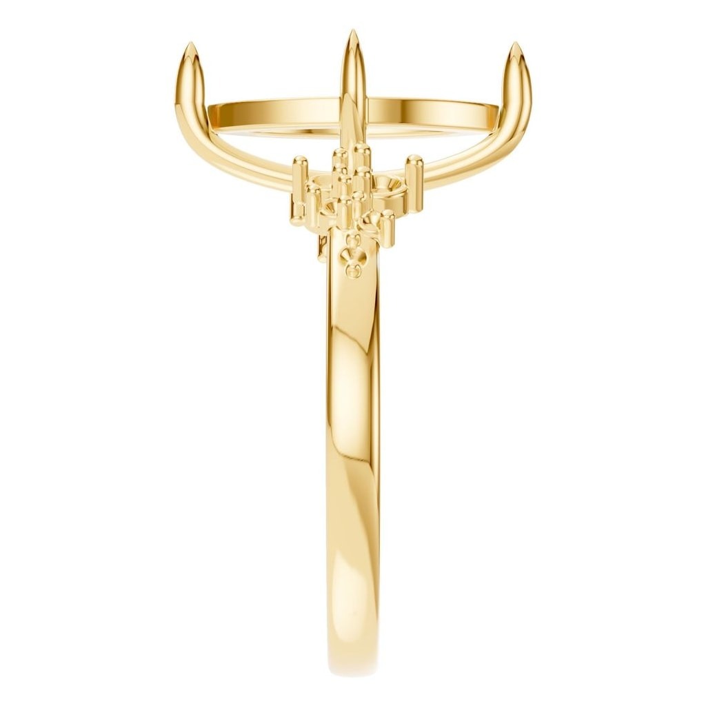 RI-5352 Yellow Gold Ring UNSET - Side View