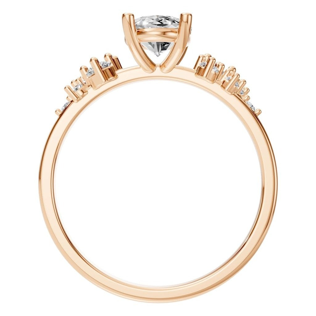 RI-5352 Rose Gold Ring SET - Top View