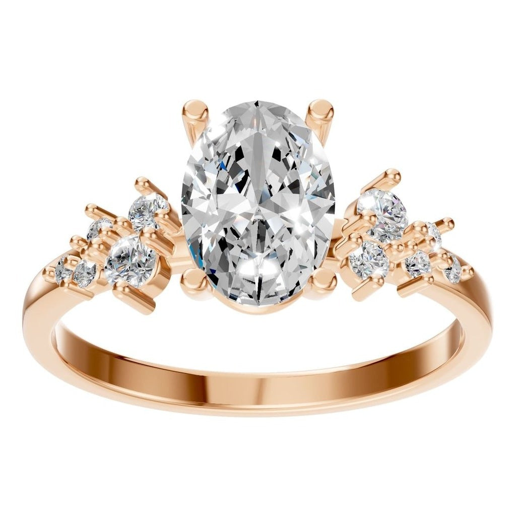 RI-5352 Rose Gold Ring SET - Front View