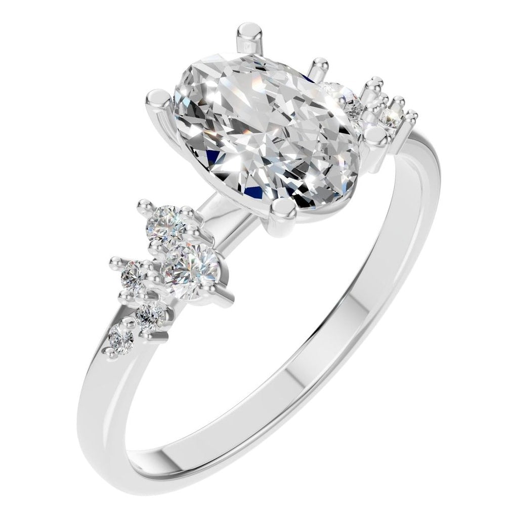 RI-5352 White Gold Ring SET - Main View
