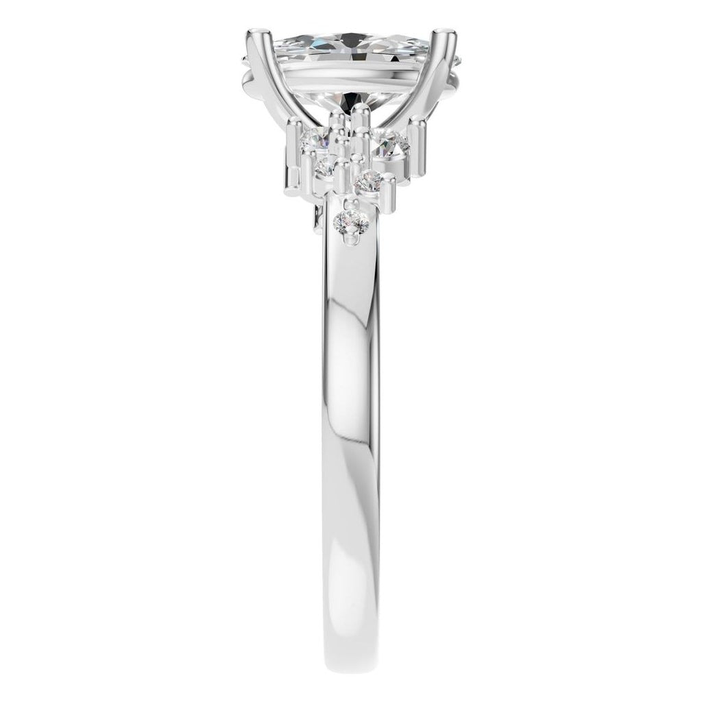 RI-5352 White Gold Ring SET - Side View