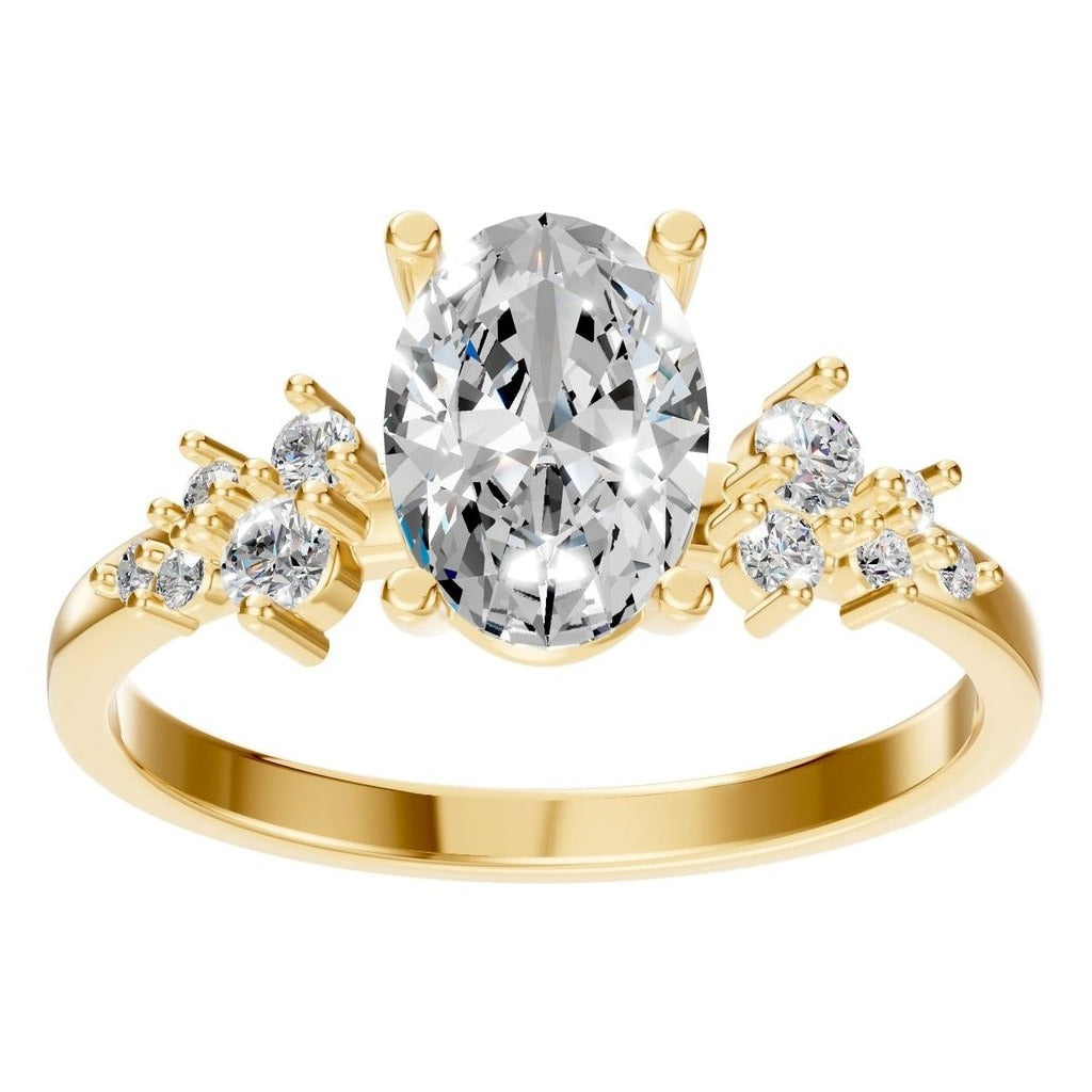 RI-5352 Yellow Gold Ring SET - Front View