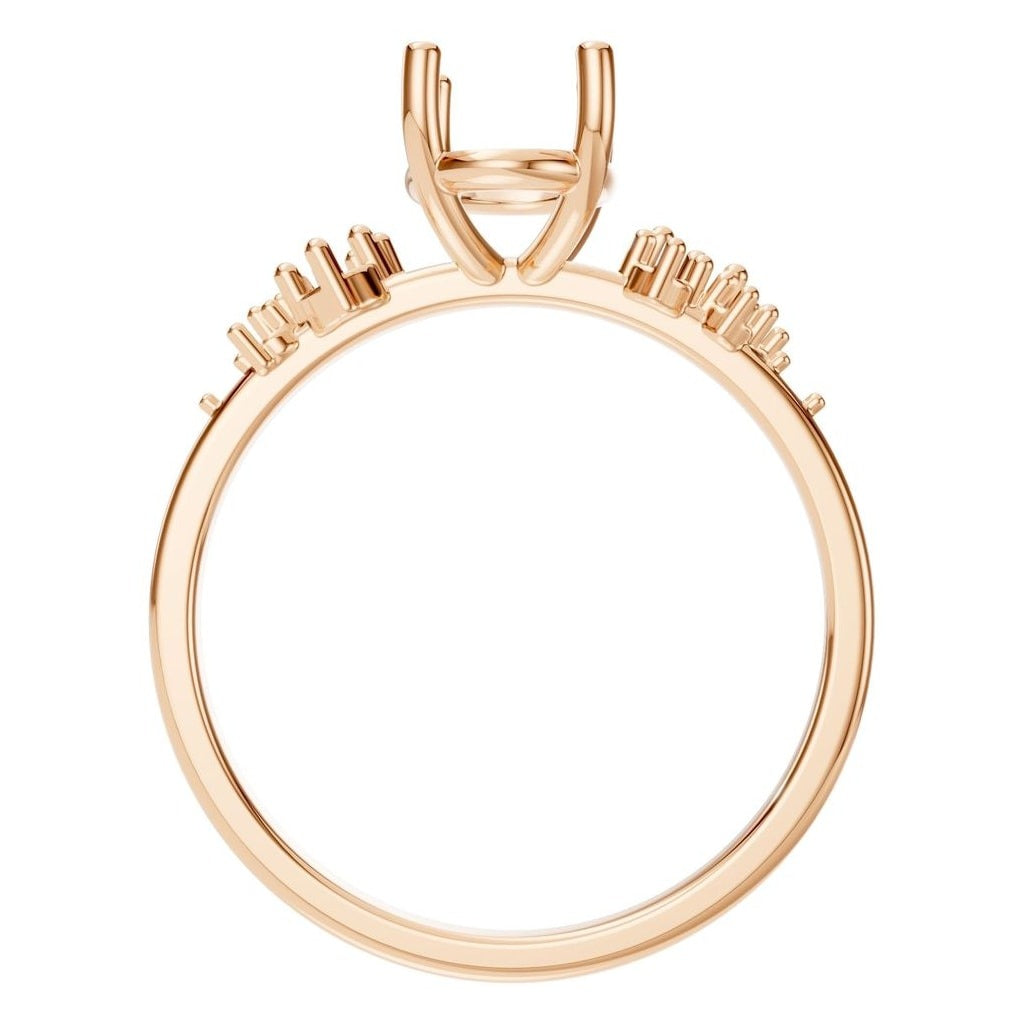 RI-5352 Rose Gold Ring UNSET - Top View