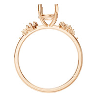 RI-5352 Rose Gold Ring UNSET - Top View