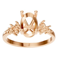 RI-5352 Rose Gold Ring UNSET - Front View