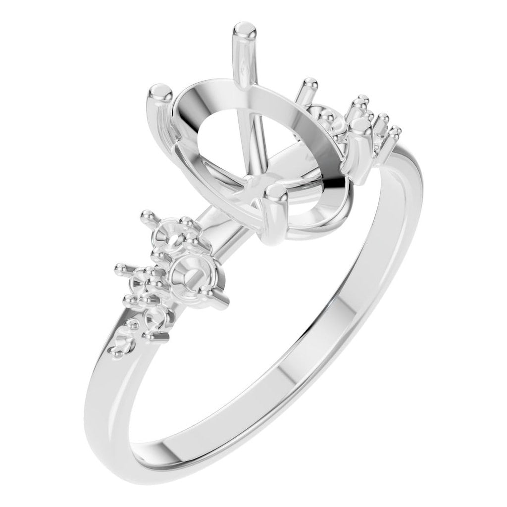 RI-5352 White Gold Ring UNSET - Main View