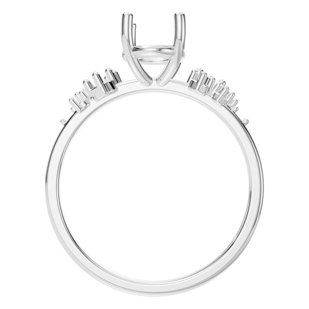 RI-5352 White Gold Ring UNSET - Top View