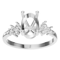 RI-5352 White Gold Ring UNSET - Front View