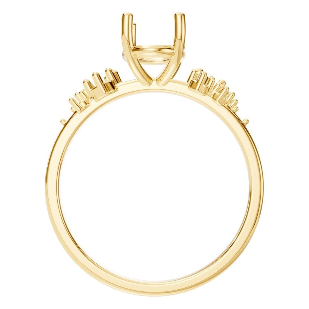 RI-5352 Yellow Gold Ring UNSET - Top View