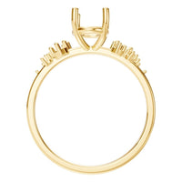 RI-5352 Yellow Gold Ring UNSET - Top View