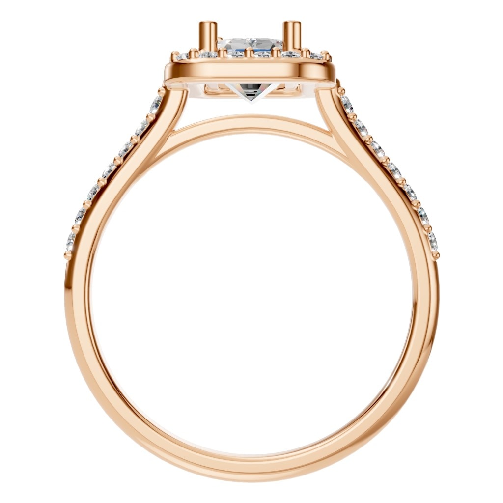 RI-5374 Rose Gold Ring SET - Top View