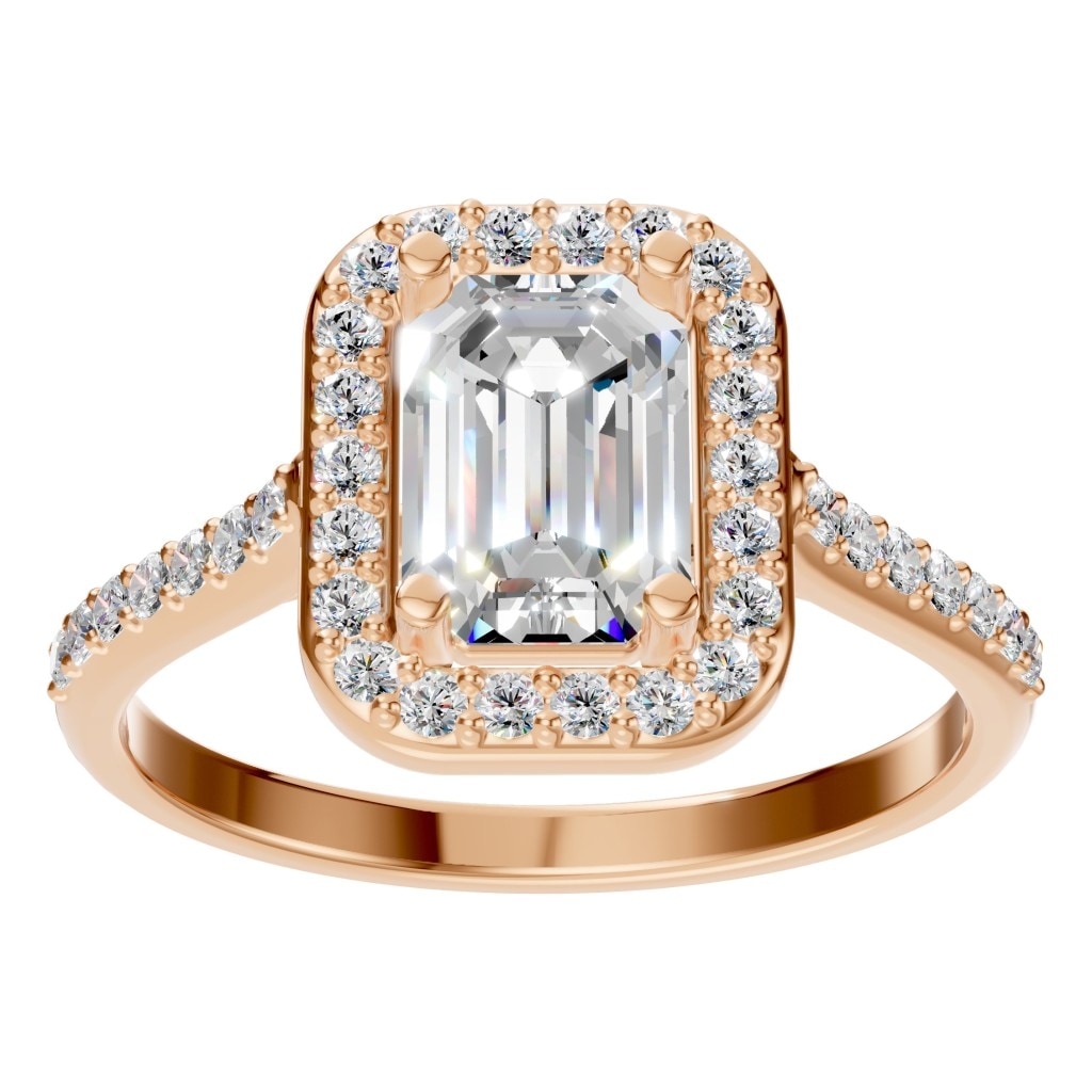 RI-5374 Rose Gold Ring SET - Front View