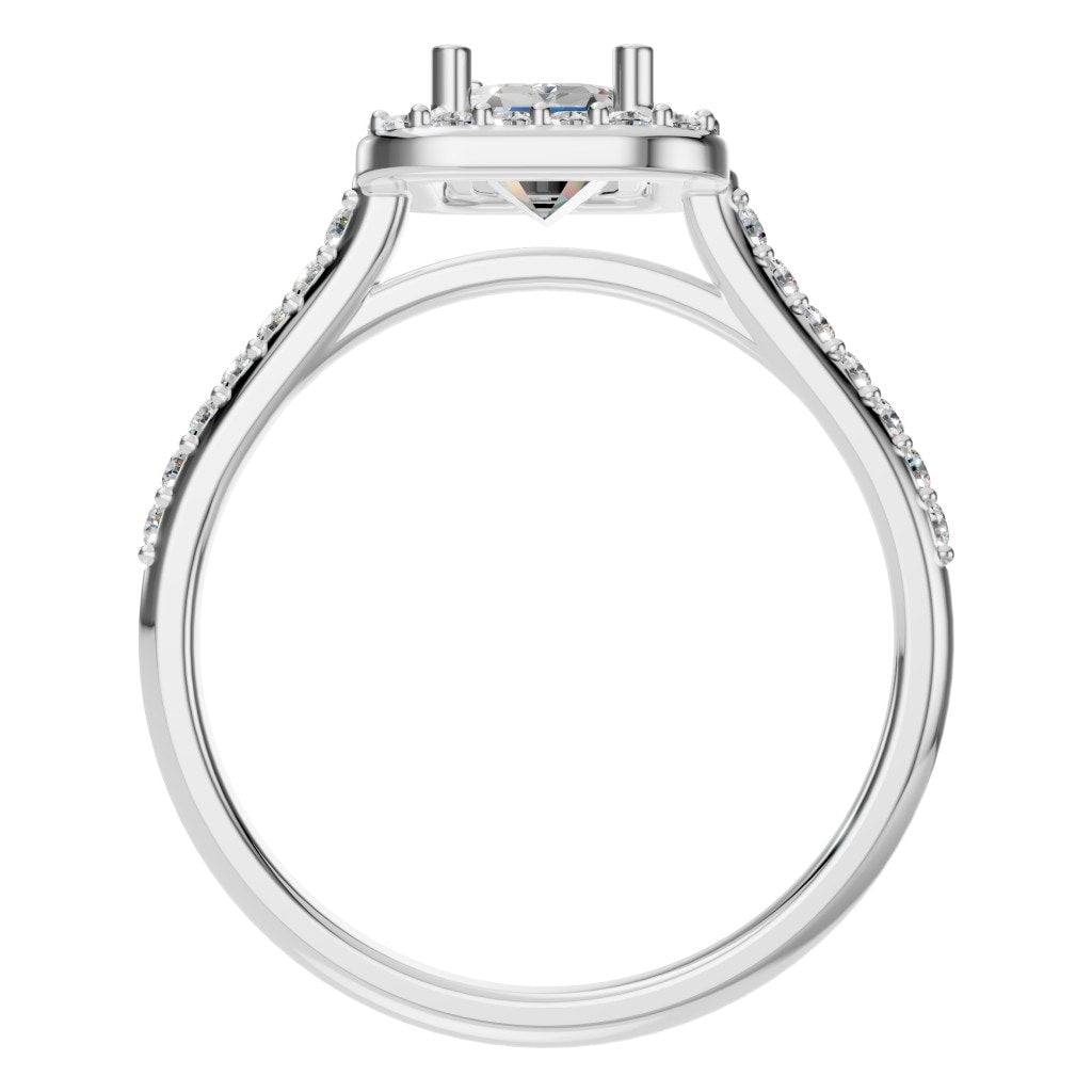 RI-5374 White Gold Ring SET - Top View