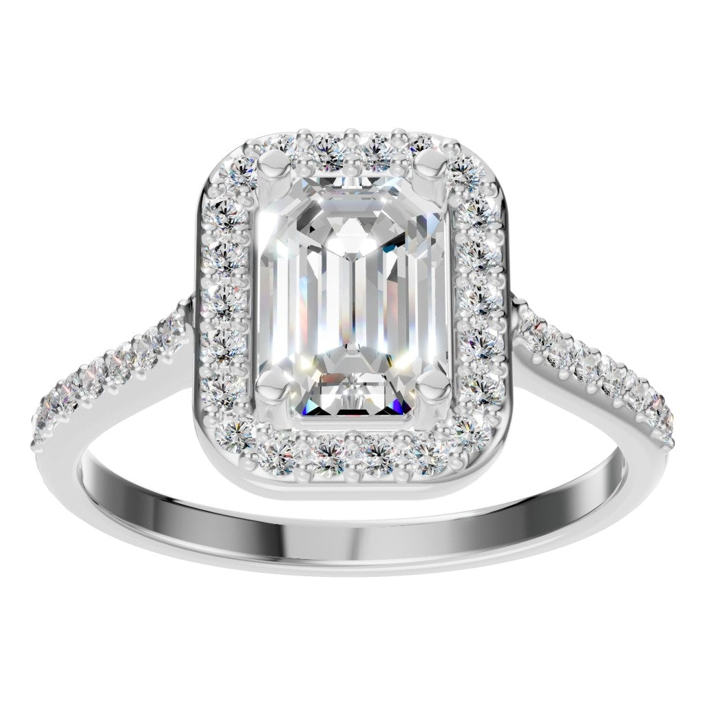 RI-5374 White Gold Ring SET - Front View