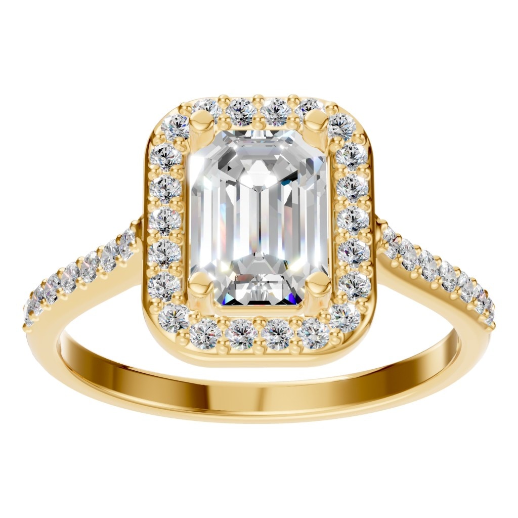 RI-5374 Yellow Gold Ring SET - Front View