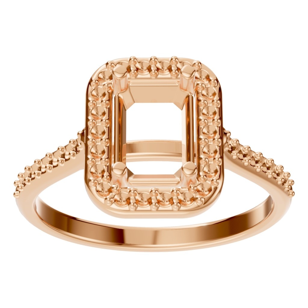RI-5374 Rose Gold Ring UNSET - Front View