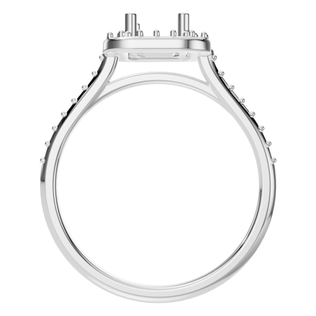 RI-5374 White Gold Ring UNSET - Top View