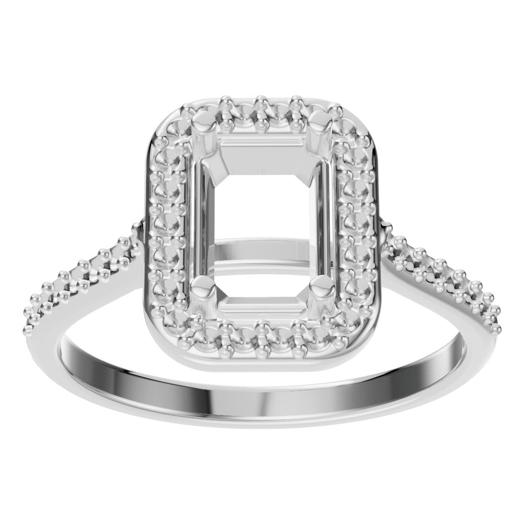 RI-5374 White Gold Ring UNSET - Front View