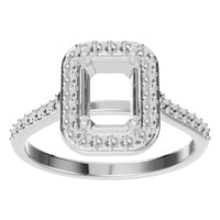 RI-5374 White Gold Ring UNSET - Front View