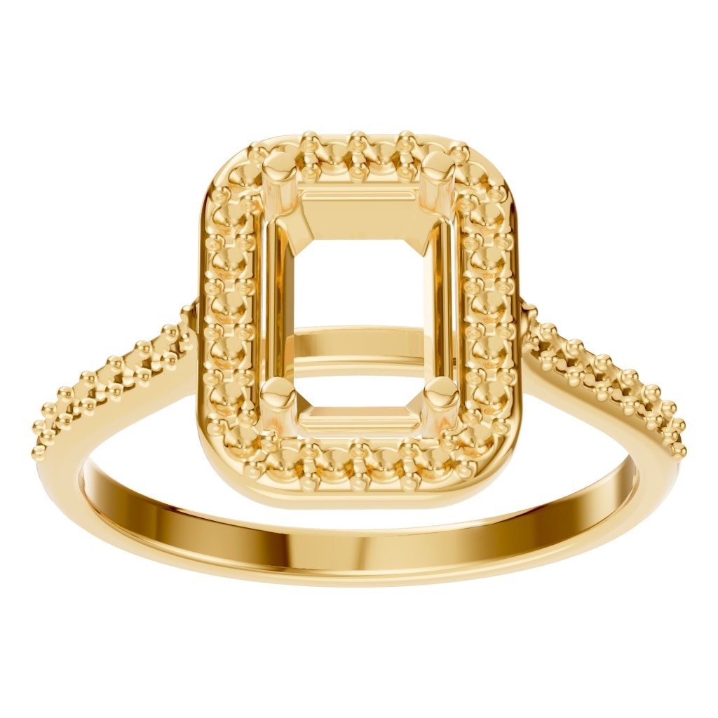 RI-5374 Yellow Gold Ring UNSET - Front View