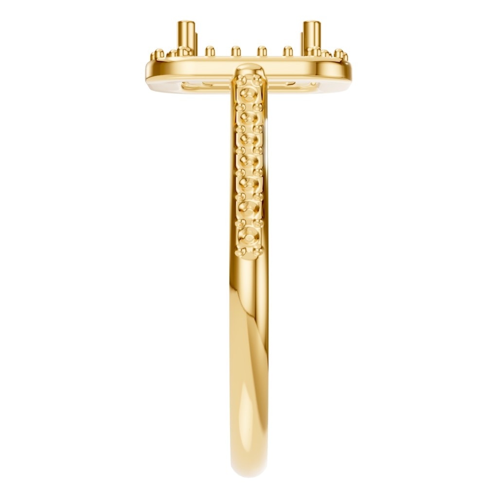 RI-5374 Yellow Gold Ring UNSET - Side View