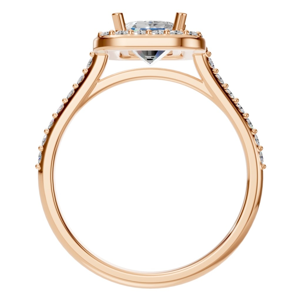 RI-5374 Rose Gold Ring SET - Top View